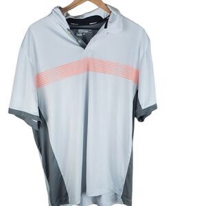 Nike Gray & Orange Dry Fit Golf Shirt